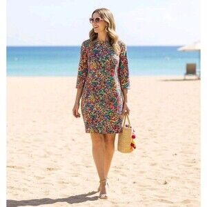 Lilly Pulitzer Dress Womens 6 Booty Caw Shauna Above Knee 3/4 Sleeve Spring